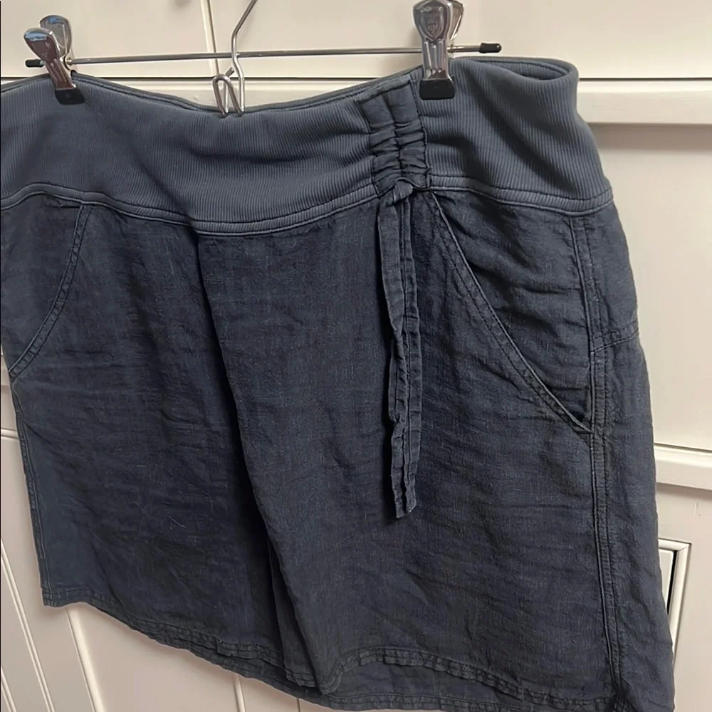 Athleta Blue Tie Front Ruched Mini Skirt